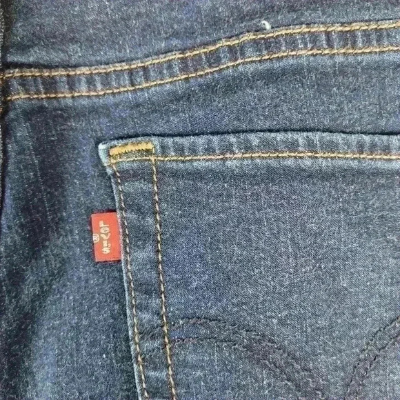 Levi's 512 Womens Dark Wash High Rise Perfectly Slimming Boot Cut Jeans 14 Med - Picture 8 of 13